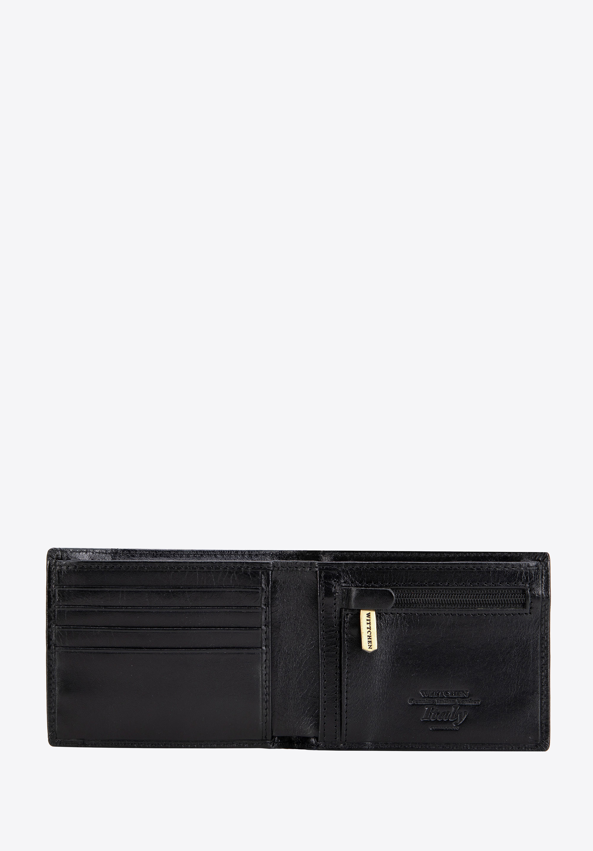 Kis természetes bőr pénztárca fekete