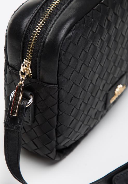 Kis fonott bőr crossbody táska, fekete, 97-4E-511-1, Fénykép 4