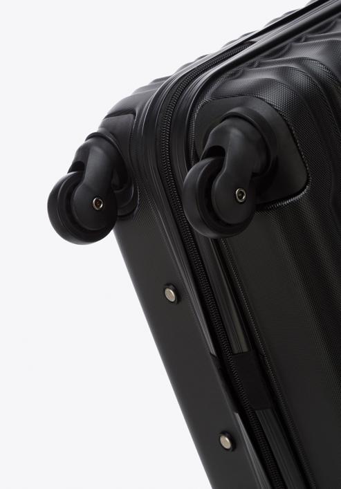 Nagyméretű bőrönd poggyászcímkével, fekete, 56-3A-313-55Z, Fénykép 7