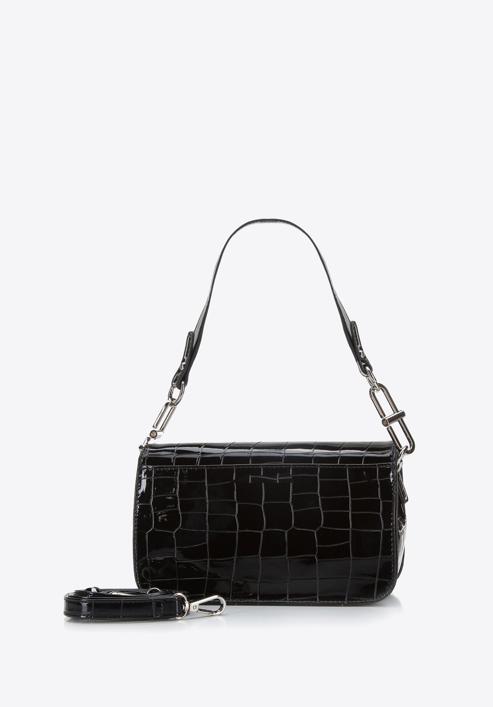 Kisméretű croco ökobőr bagett táska, fekete, 94-4Y-714-8, Fénykép 2