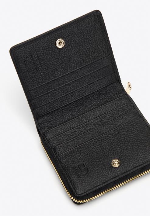 Kisméretű dekoratív női bőr pénztárca, fekete, 14-1-937-6, Fénykép 5