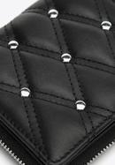 Kisméretű női steppelt bőr pénztárca dekoratív szegecsekkel, fekete, 14-1-940-P, Fénykép 7