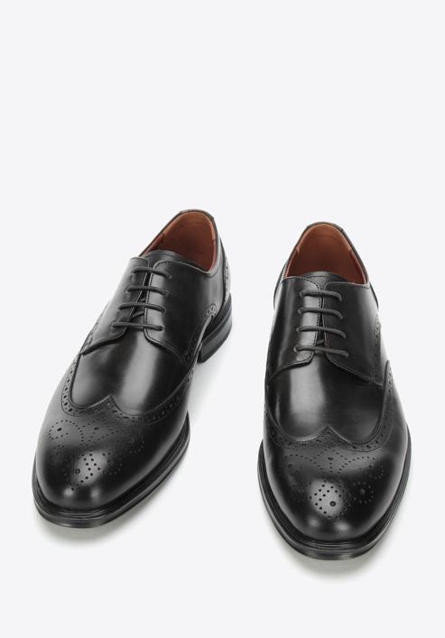 Klasszikus férfi bőr brogues cipő, fekete, 94-M-906-1-41, Fénykép 2