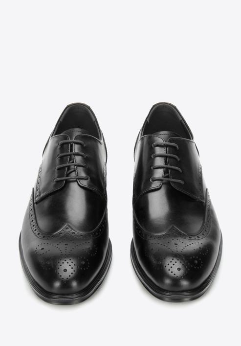 Klasszikus férfi bőr brogues cipő, fekete, 94-M-906-1-41, Fénykép 3