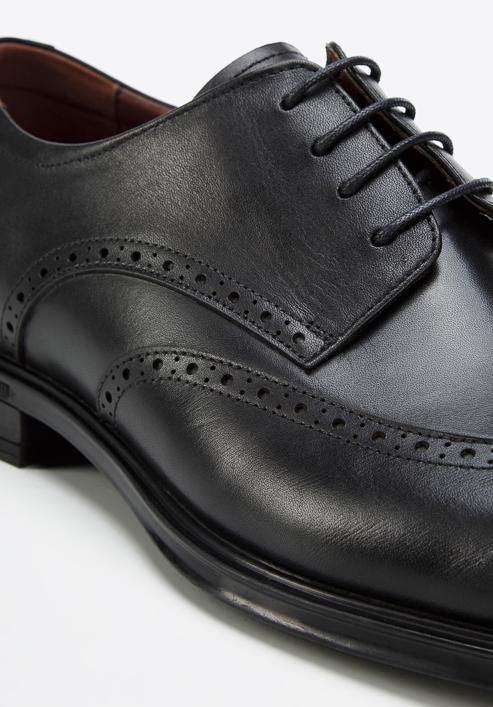 Klasszikus férfi bőr brogues cipő, fekete, 94-M-906-1-41, Fénykép 7