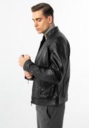 Klasszikus férfi bőrkabát, fekete, 97-09-251-11-XL, Fénykép 3