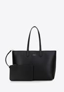 Klasszikus nagyméretű műbőr shopper táska, fekete, 98-4Y-501-1, Fénykép 3