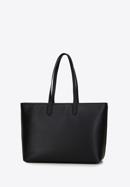 Klasszikus nagyméretű műbőr shopper táska, fekete, 98-4Y-501-1, Fénykép 4