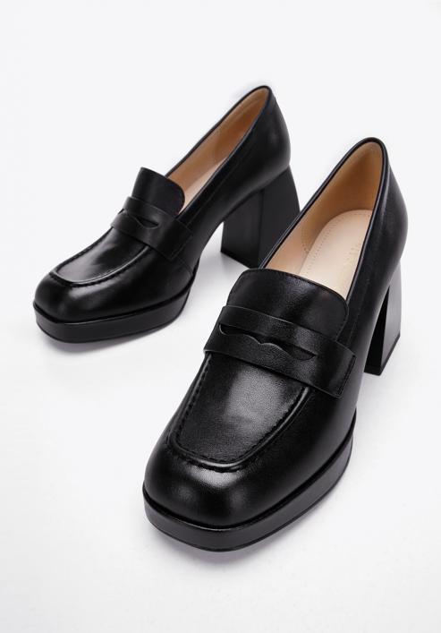Klasszikus platform bőrcipő, fekete, 96-D-507-0-40, Fénykép 9