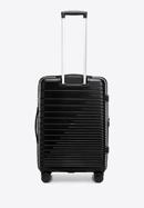 Közepes bőrönd polipropilénből fényes csíkokkal, fekete, 56-3T-162-10, Fénykép 3
