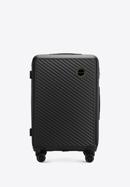Közepes méretű bőrönd ABS-ből átlós vonalakkal, fekete, 56-3A-742-80, Fénykép 1