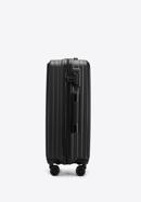 Közepes méretű bőrönd ABS-ből átlós vonalakkal, fekete, 56-3A-742-10, Fénykép 2