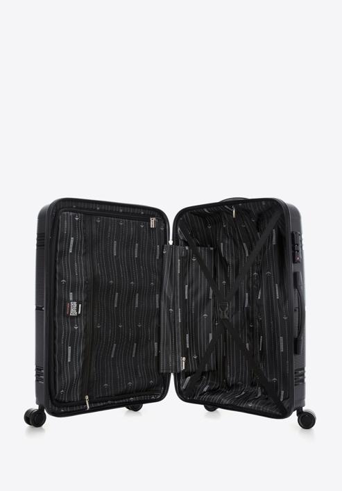 Közepes méretű bőrönd polipropilénből, fekete, 56-3T-142-10, Fénykép 5