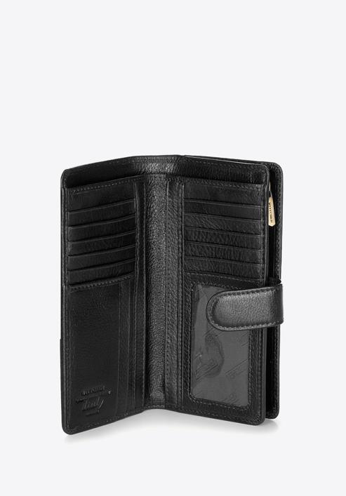 Közepes méretű női bőr pénztárca, fekete, 21-1-028-10, Fénykép 4