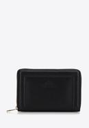 Közepes méretű női bőr pénztárca dekoratív szegéllyel, fekete, 14-1-935-0, Fénykép 1