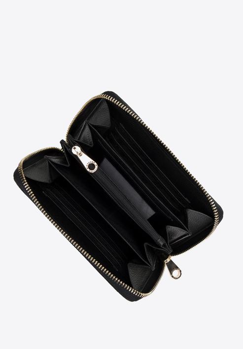 Közepes méretű női bőr pénztárca dekoratív szegéllyel, fekete, 14-1-935-0, Fénykép 3