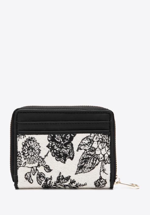 Kisméretű mintás női pénztárca, fekete-krém, 97-1E-502-X3, Fénykép 3