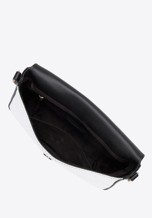 Női bőr crossbody táska, fekete-krém, 96-4E-010-0, Fénykép 3