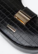Krokodilbőr mintás műbőr mini bagett táska, fekete, 97-4Y-208-1, Fénykép 4