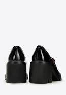 Lakkbőr platform loafer cipő, fekete, 97-D-504-1L-37, Fénykép 4