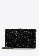 Láncos, flitteres estélyi táska, fekete, 98-4Y-025-1G, Fénykép 3