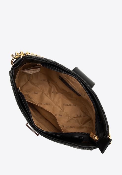 Láncos műbőr baguette táska, fekete, 98-4Y-410-6, Fénykép 3