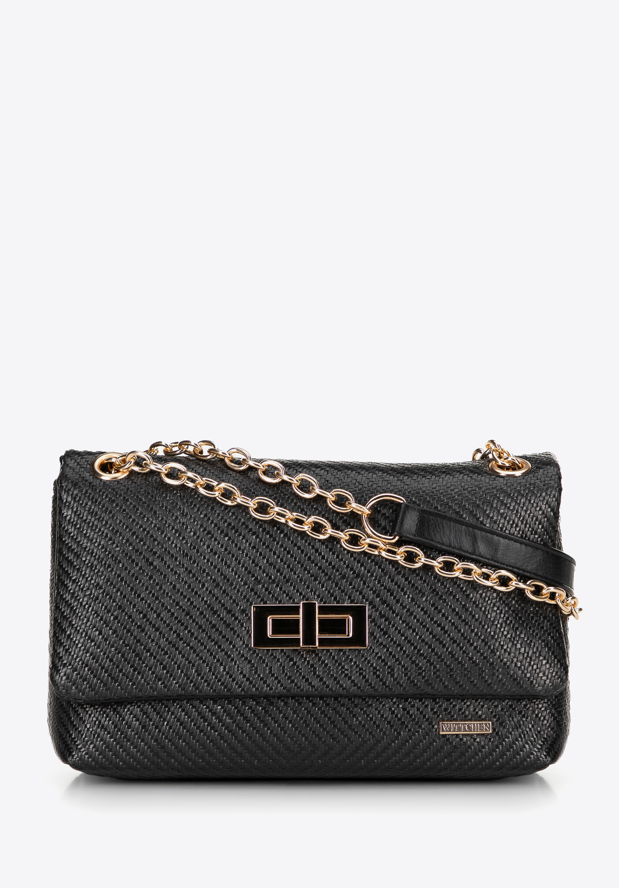 Láncos női crossbody táska fekete