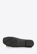 Lapos talpú bőr topánka szögletes orral és masnival, fekete, 96-D-950-3-38, Fénykép 6