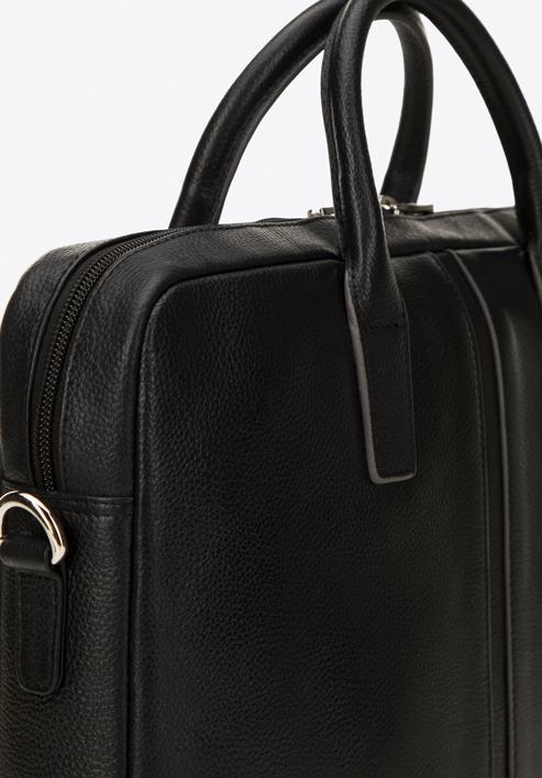 Laptop táska 11''''/12'''' bőr, középen varrással, fekete, 98-3U-900-18, Fénykép 4