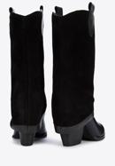 Magassarkú női cowboy csizma kétféle bőrfelületből, fekete, 95-D-513-1Z-35, Fénykép 4