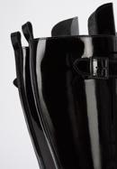 Magasszárú női bőr bakancs platformos talppal, fekete, 95-D-800-1L-40, Fénykép 6