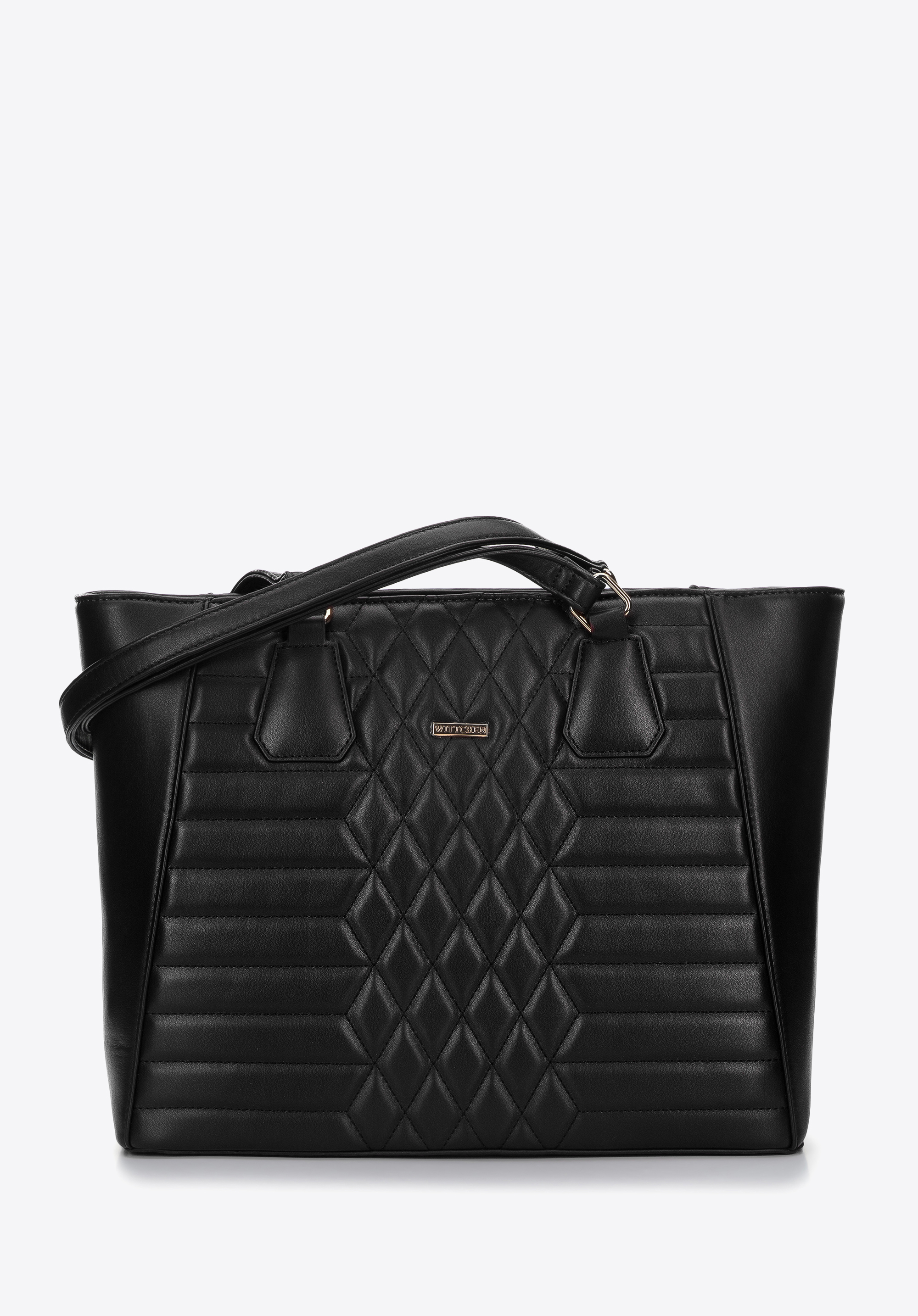 Műbőr steppelt shopper táska