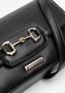 Mini műbőr bagett táska dekoratív csattal, fekete, 97-4Y-761-1, Fénykép 5