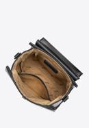 Mini műbőr táska fonott fogantyúval, fekete, 97-4Y-221-P, Fénykép 3