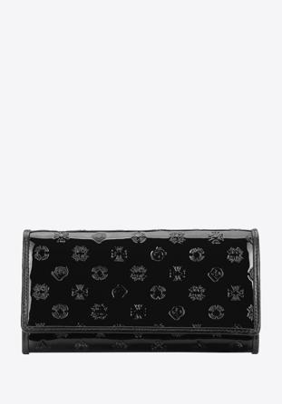 Monogramos lakkbőr női pénztárca, fekete, 34-1-052-111, Fénykép 1
