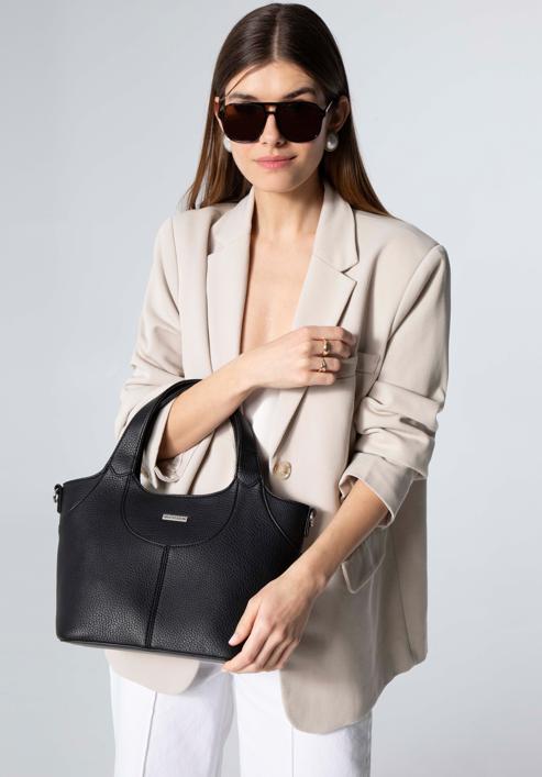 Műbőr női táska, fekete, 98-4Y-602-1, Fénykép 15