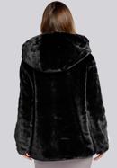 Műszőrme kabát kapucnival, fekete, 93-9W-100-5-L, Fénykép 5