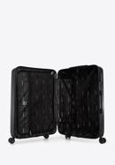 Nagy bőrönd ABS-ből átlós vonalakkal, fekete, 56-3A-743-30, Fénykép 5