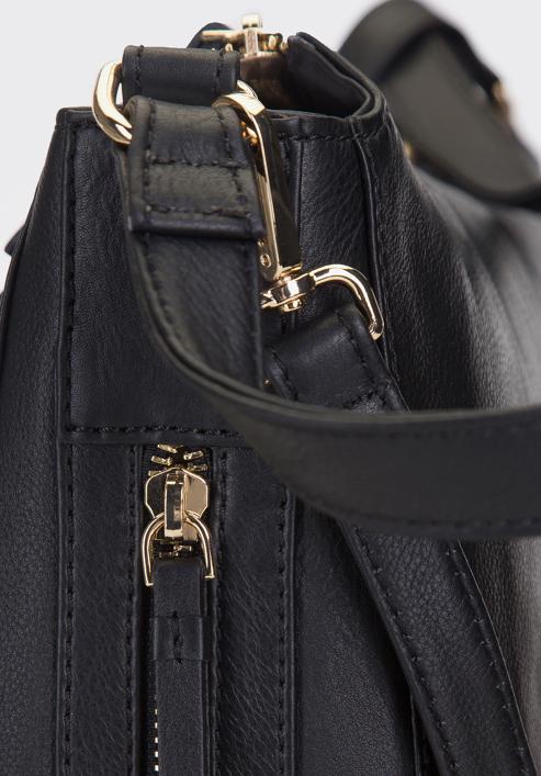Nagy női táska lekerektett szabású, fekete, 93-4E-208-1, Fénykép 5