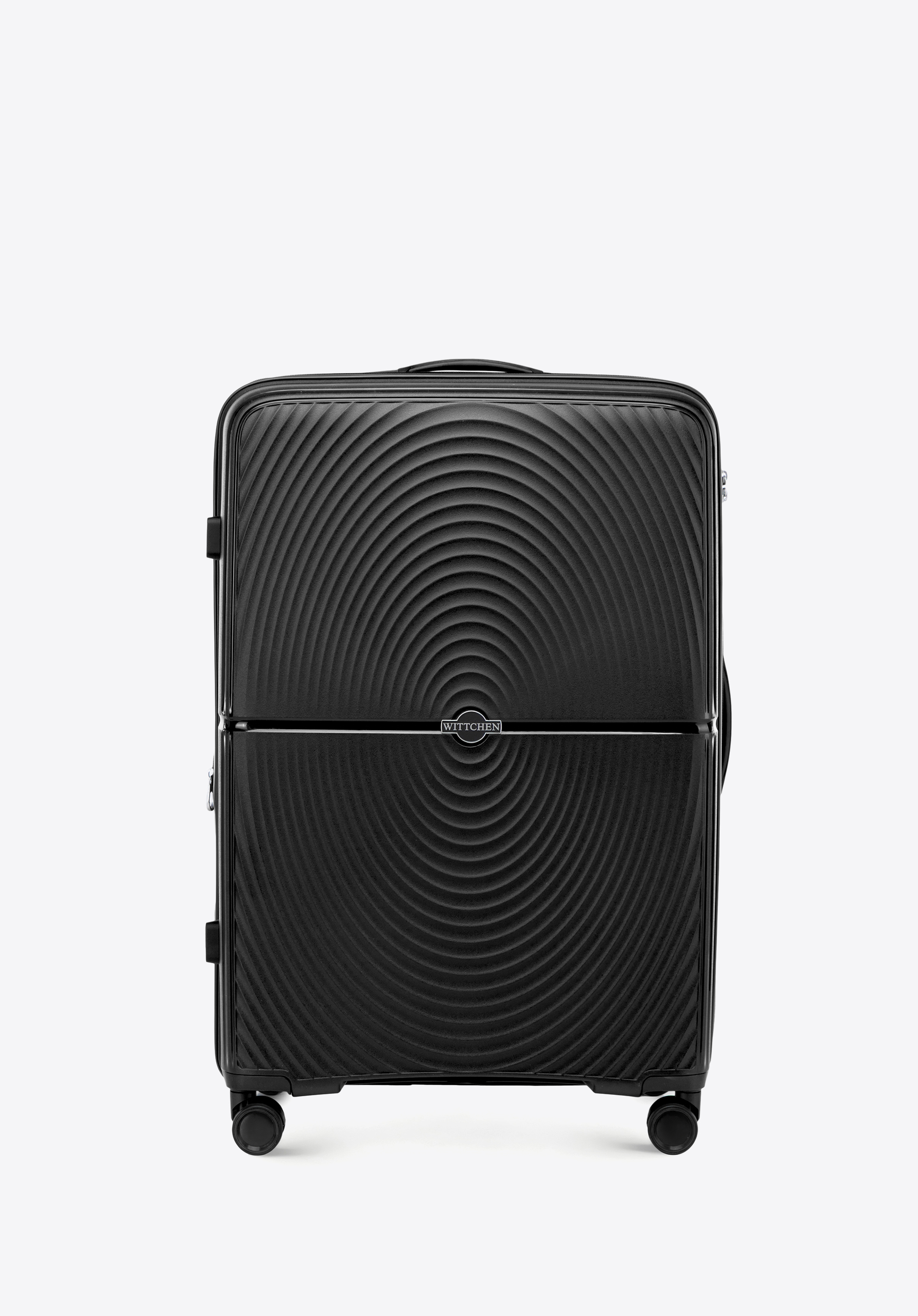 Nagy polipropilén bőrönd kör mintával, fekete, 56-3T-303-10, Fénykép 1