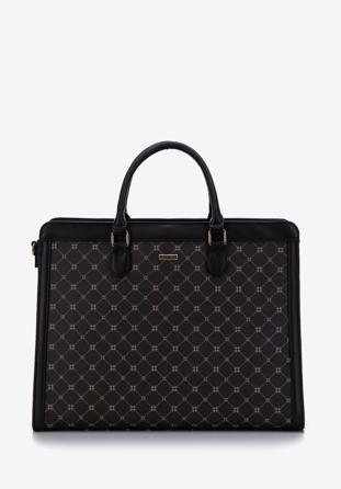Nagy saffiano textúrájú műbőr táska, fekete, 97-4Y-202-1, Fénykép 1