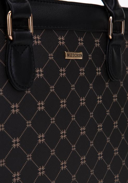 Nagy saffiano textúrájú műbőr táska, fekete, 97-4Y-202-4, Fénykép 4