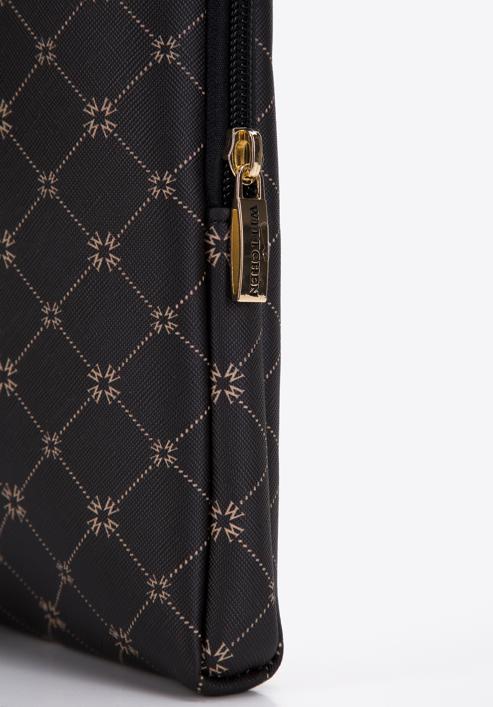 Nagy saffiano textúrájú műbőr táska, fekete, 97-4Y-202-4, Fénykép 7