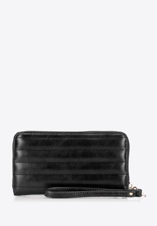 Nagyméretű női pénztárca fényes ökobőrből, fekete, 95-1Y-407-1, Fénykép 1