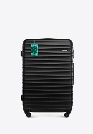 Nagyméretű bőrönd poggyászcímkével, fekete, 56-3A-313-11Z, Fénykép 1