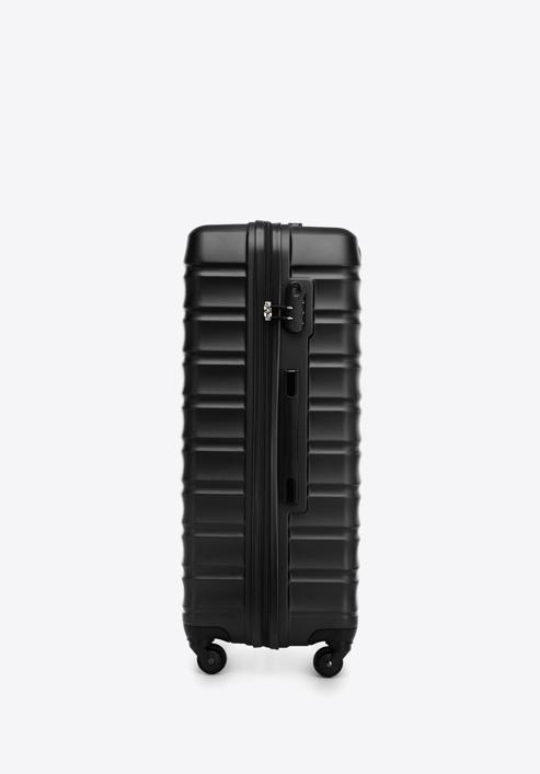 Nagyméretű bőrönd poggyászcímkével, fekete, 56-3A-313-55Z, Fénykép 5