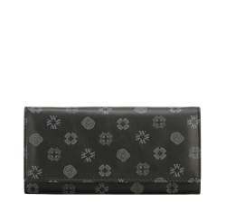 Nagyméretű monogramos női bőr pénztárca, fekete, 34-1-082-1B, Fénykép 1
