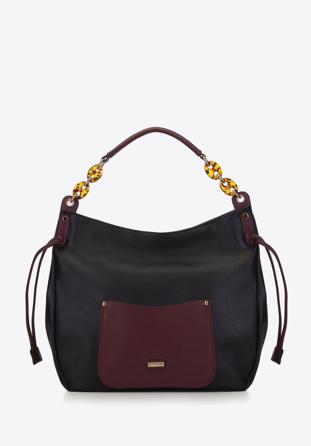 Nagyméretű női ökobőr táska, fekete, 93-4Y-604-12, Fénykép 1
