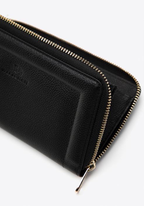 Nagymértű dekoratív női bőr pénztárca, fekete, 14-1-936-6, Fénykép 5