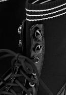 Női lakkbőr bakancs zokni szerű kiegészítéssel, fekete, 93-D-954-8-36, Fénykép 7